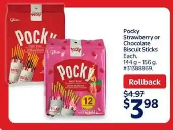 Walmart Pocky Strawberry or Chocolate Biscuit Sticks offer
