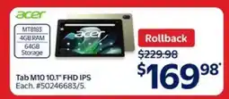 Walmart Acer Tab M10 10.1 FHD IPS offer