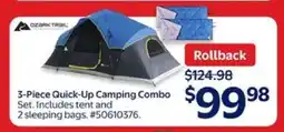 Walmart 3-Piece Quick-Up Camping Combo Set offer