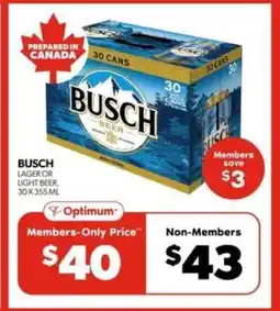 Real Canadian Liquorstore Busch Lager or Light Beer offer