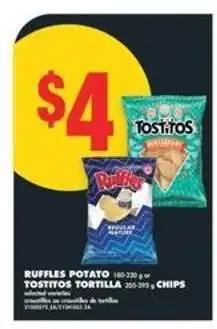 No Frills RUFFLES Potato / TOSTITOS Tortilla Chips offer