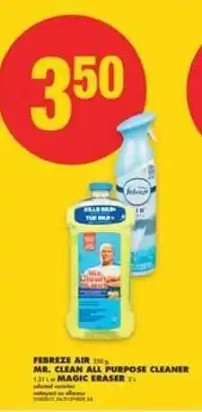 No Frills FEBREZE AIR, MR. CLEAN ALL PURPOSE CLEANER, MAGIC ERASER offer