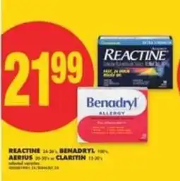 No Frills Reactine, Benadryl, Aerius, Claritin offer