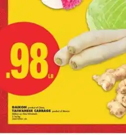 No Frills DAIKON, TAIWANESE CABBAGE offer