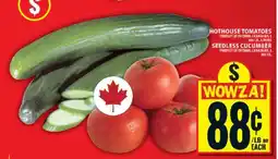 Food Basics Hothouse Tomatoes and Seedless Cucumber offer