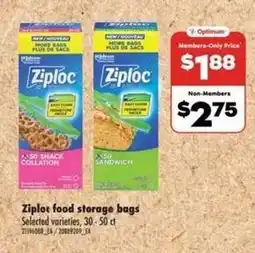 No Frills ZIPLOC FOOD STORAGE BAGS offer