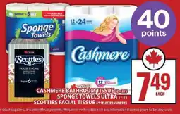 Food Basics Cashmere Bathroom Tissue, Sponge Towels Ultra, Scotties Facial Tissue offer