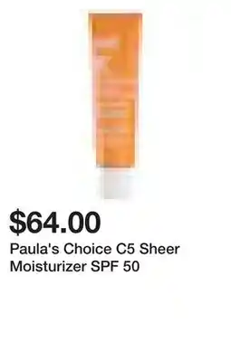 Sephora Paula's Choice C5 Sheer Moisturizer SPF 50 offer