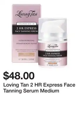 Sephora Loving Tan 2 HR Express Face Tanning Serum Medium offer