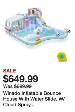 Wayfair Winado Inflatable Bounce House With Water Slide, W/Cloud Spray Water And 750W Air Blower offer