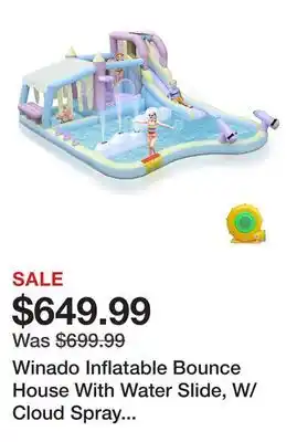 Wayfair Winado Inflatable Bounce House With Water Slide, W/Cloud Spray Water And 750W Air Blower offer