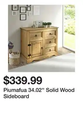 Wayfair Piumafua 34.02'' Solid Wood Sideboard offer