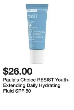 Sephora Paula's Choice RESIST Youth-Extending Daily Hydrating Fluid SPF 50 offer