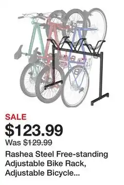 Wayfair Rashea Steel Free-standing Adjustable Bike Rack, Adjustable Bicycle Parking Rack with Hook, Garage offer