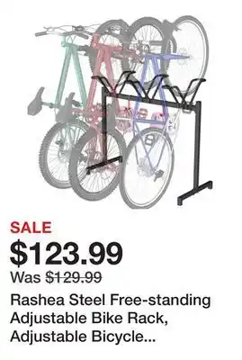 Wayfair Rashea Steel Free-standing Adjustable Bike Rack, Adjustable Bicycle Parking Rack with Hook, Garage offer