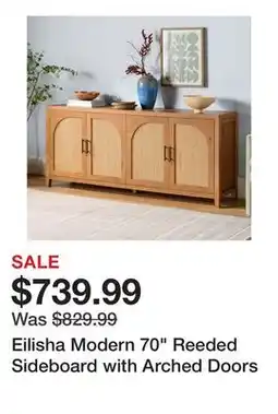 Wayfair Eilisha Modern 70 Reeded Sideboard with Arched Doors offer