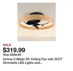 Wayfair Aviona 3-Blade DC Ceiling Fan with 3CCT Dimmable LED Lights and Remote Control offer