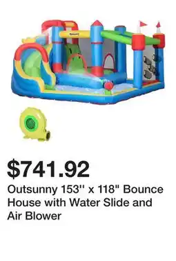 Wayfair Outsunny 153'' x 118 Bounce House with Water Slide and Air Blower offer