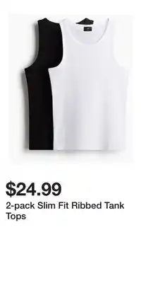 H&M 2-pack Slim Fit Ribbed Tank Tops offer
