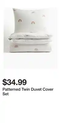 H&M Patterned Twin Duvet Cover Set offer