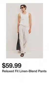 H&M Relaxed Fit Linen-Blend Pants offer