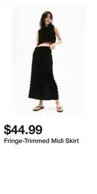 H&M Fringe-Trimmed Midi Skirt offer