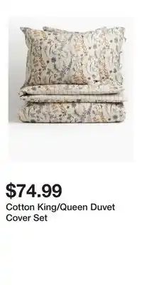 H&M Cotton King/Queen Duvet Cover Set offer