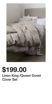 H&M Linen King /Queen Duvet Cover Set offer