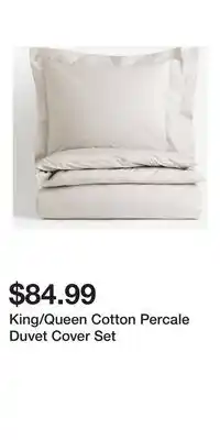 H&M King/Queen Cotton Percale Duvet Cover Set offer