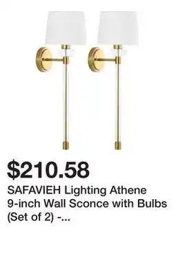 Bed Bath & Beyond SAFAVIEH Lighting Athene 9-inch Wall Sconce with Bulbs (Set of 2) - 8 in. W x 9 in. D x 26 in. H offer