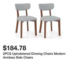 Bed Bath & Beyond 2PCS Upholstered Dinning Chairs Modern Armless Side Chairs offer