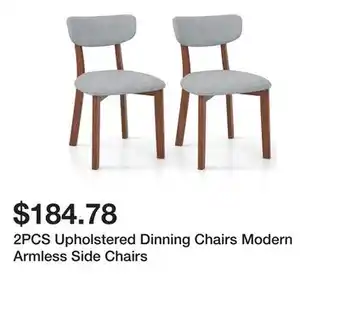 Bed Bath & Beyond 2PCS Upholstered Dinning Chairs Modern Armless Side Chairs offer