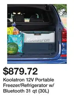 Bed Bath & Beyond Koolatron 12V Portable Freezer/Refrigerator w/ Bluetooth 31 qt (30L) offer