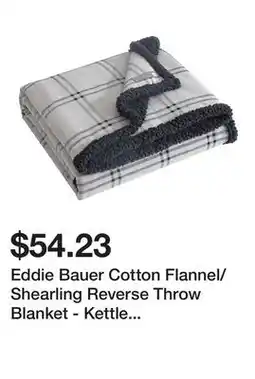Bed Bath & Beyond Eddie Bauer Cotton Flannel/Shearling Reverse Throw Blanket - Kettle Falls Grey offer
