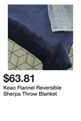 Bed Bath & Beyond Keao Flannel Reversible Sherpa Throw Blanket offer