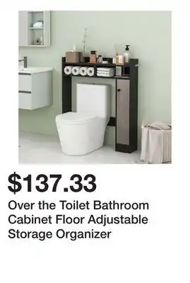 Bed Bath & Beyond Over the Toilet Bathroom Cabinet Floor Adjustable Storage Organizer offer