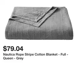 Bed Bath & Beyond Nautica Rope Stripe Cotton Blanket - Full - Queen - Grey offer