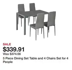 Bed Bath & Beyond 5 Piece Dining Set Table and 4 Chairs Set for 4 People offer