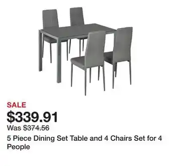 Bed Bath & Beyond 5 Piece Dining Set Table and 4 Chairs Set for 4 People offer