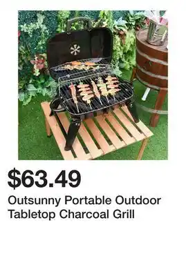 Bed Bath & Beyond Outsunny Portable Outdoor Tabletop Charcoal Grill offer