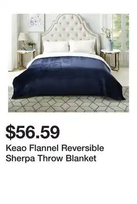 Bed Bath & Beyond Keao Flannel Reversible Sherpa Throw Blanket offer