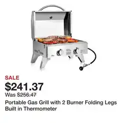 Bed Bath & Beyond Portable Gas Grill with 2 Burner Folding Legs Built in Thermometer offer