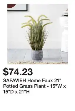 Bed Bath & Beyond SAFAVIEH Home Faux 21 Potted Grass Plant - 15W x 15D x 21H offer