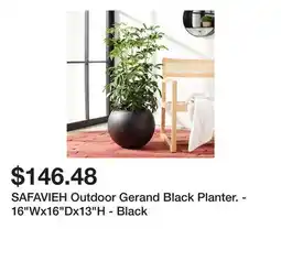 Bed Bath & Beyond SAFAVIEH Outdoor Gerand Black Planter. - 16Wx16Dx13H - Black offer