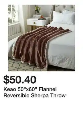 Bed Bath & Beyond Keao 50x60 Flannel Reversible Sherpa Throw offer