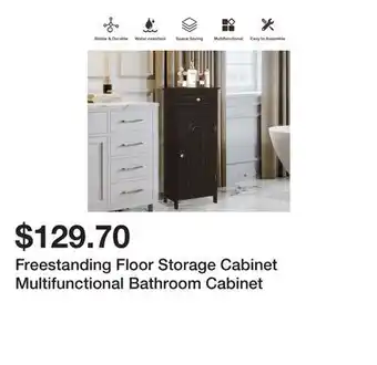 Bed Bath & Beyond Freestanding Floor Storage Cabinet Multifunctional Bathroom Cabinet offer