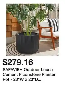 Bed Bath & Beyond SAFAVIEH Outdoor Lucca Cement Ficonstone Planter Pot - 23W x 23D x 18H offer