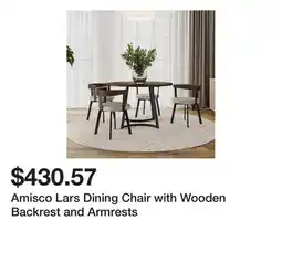 Bed Bath & Beyond Amisco Lars Dining Chair with Wooden Backrest and Armrests offer
