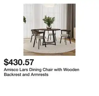 Bed Bath & Beyond Amisco Lars Dining Chair with Wooden Backrest and Armrests offer