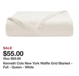 Bed Bath & Beyond Kenneth Cole New York Waffle Grid Blanket - Full - Queen - White offer